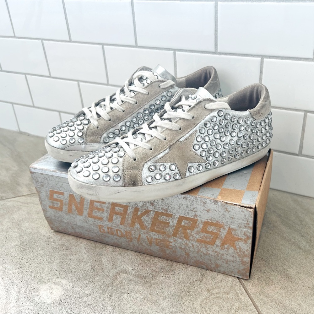 Golden Goose Super Star Studded Sneakers RARE